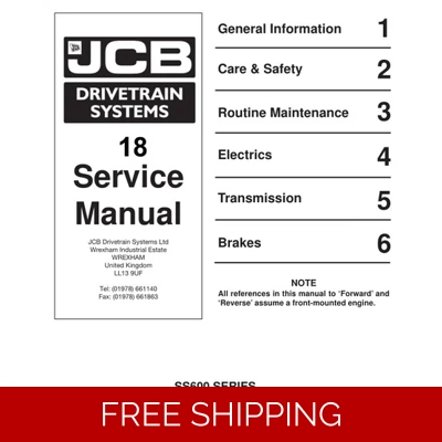 JCB SS600 SERIES TRANSMISSION SERVICE REPAIR MANUAL JCB SS600 SERIES TRANSMISSION SERVICE REPAIR MANUAL